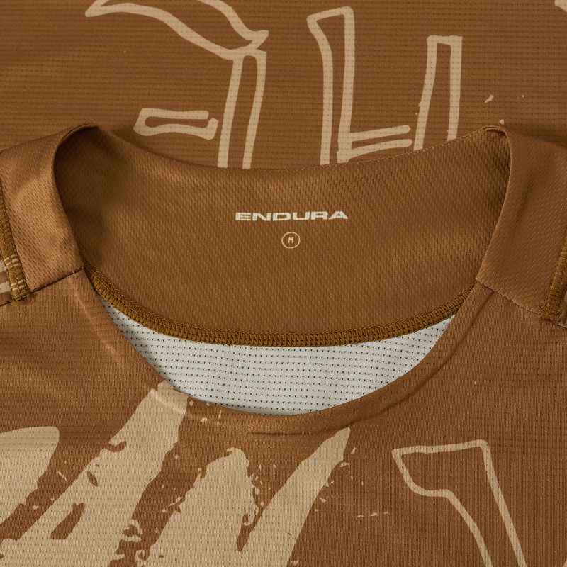 Koszulka rowerowa męska Endura Singletrack Print trail bronze 3