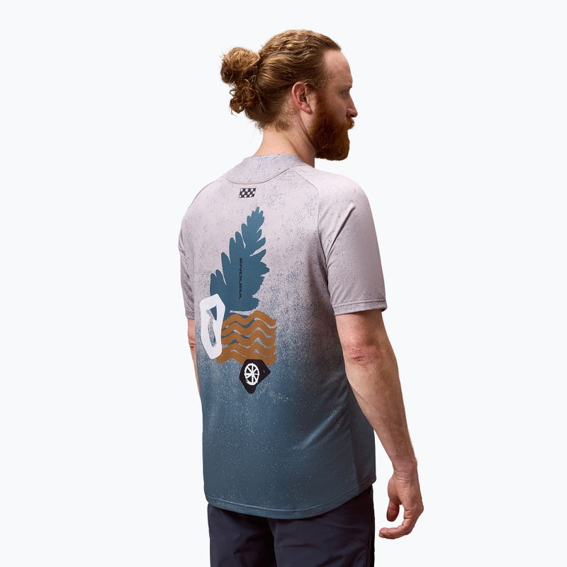 Koszulka rowerowa męska Endura Singletrack Print titanium 3