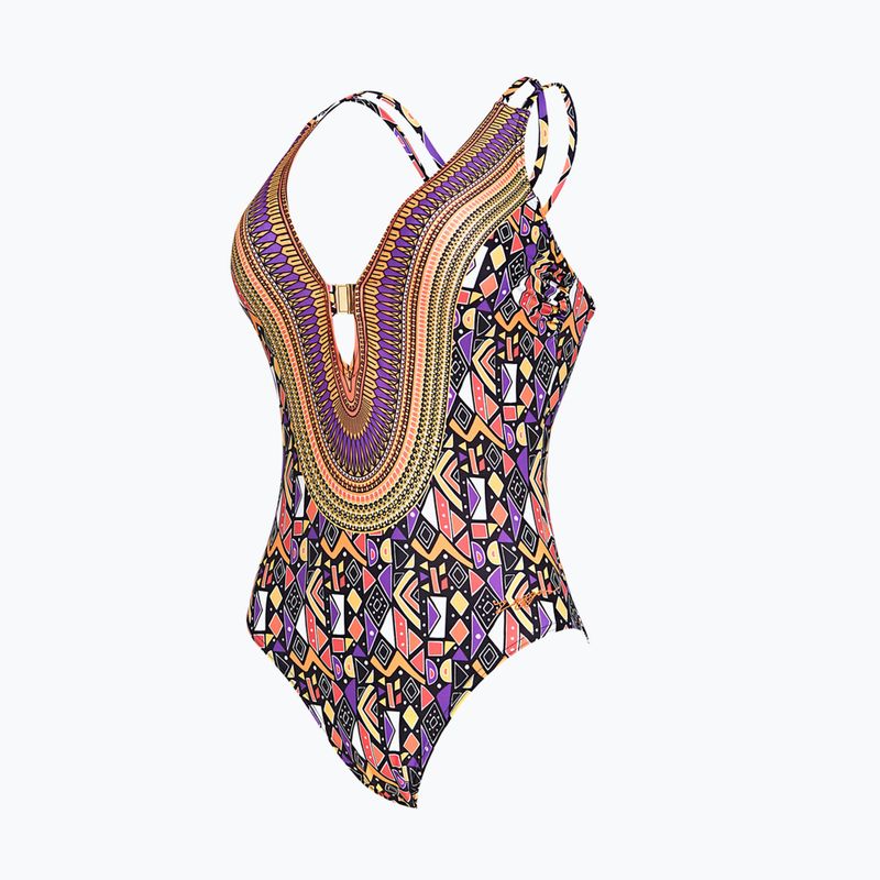Strój pływacki jednoczęściowy damski Zoggs Culture Jam Crossback purple/orange/white/red