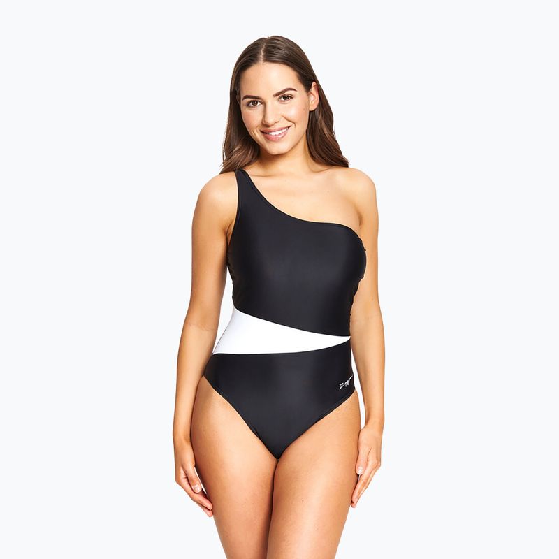 Strój pływacki jednoczęściowy damski Zoggs Lattice One Shoulder blue/white 7