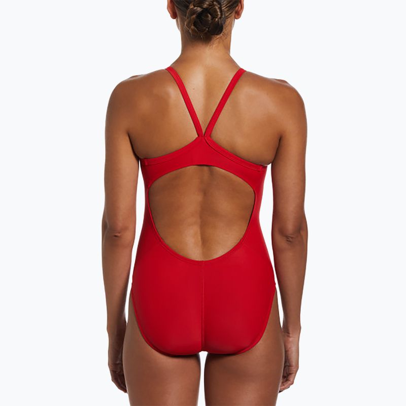 Strój pływacki jednoczęściowy damski Nike Solid Racerback university red 3