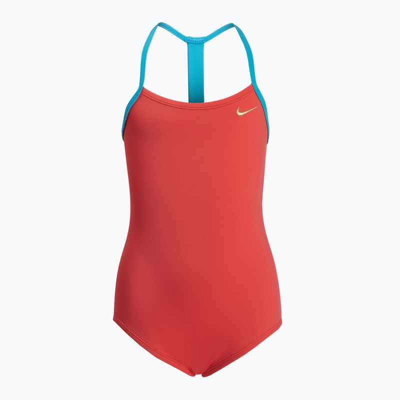 Strój pływacki jednoczęściowy dziecięcy Nike Solid ember glow
