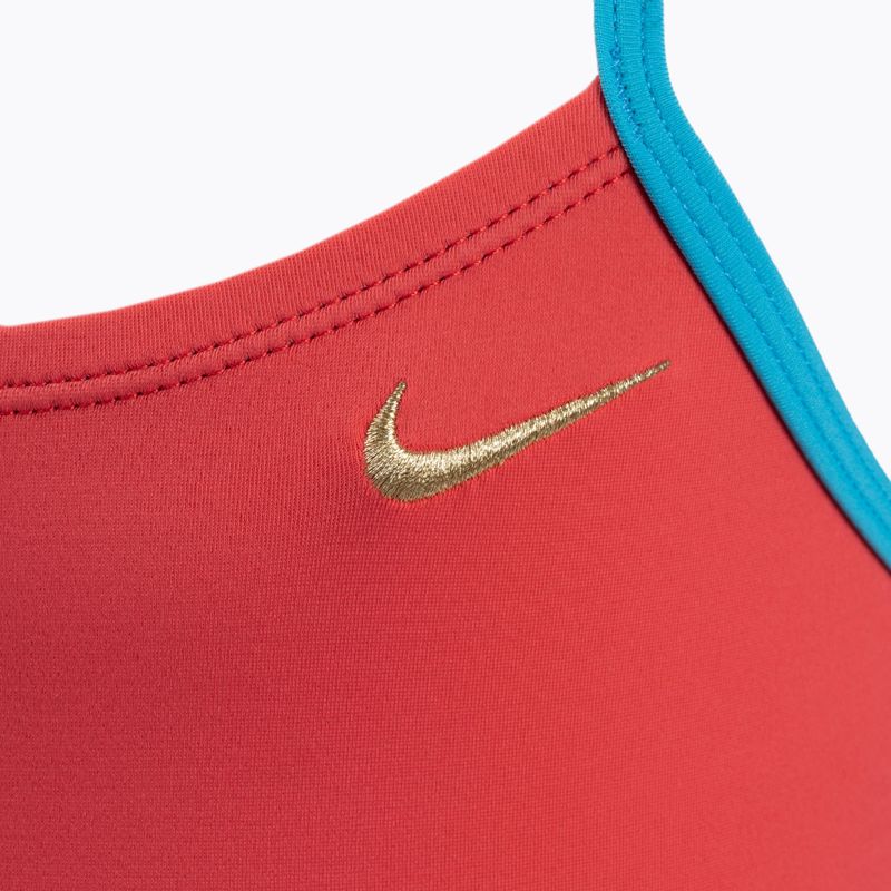 Strój pływacki jednoczęściowy dziecięcy Nike Solid ember glow 3