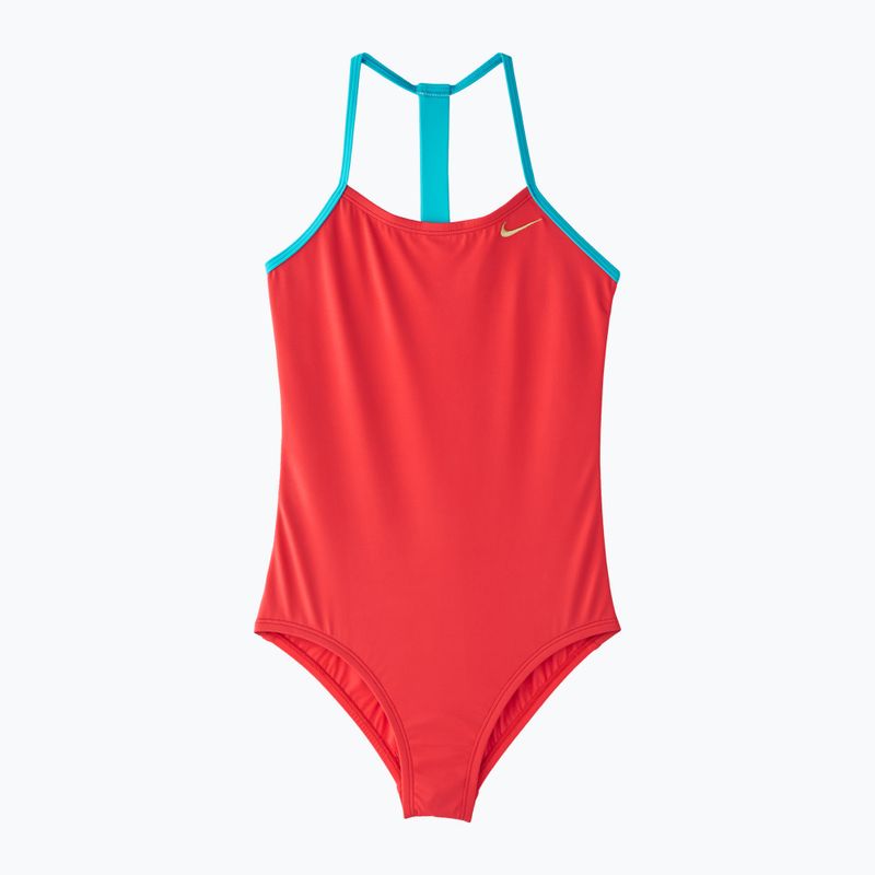 Strój pływacki jednoczęściowy dziecięcy Nike Solid ember glow 4