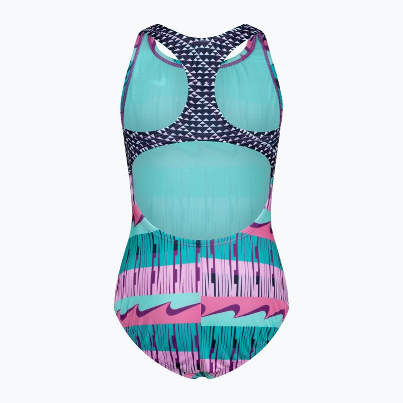 Strój pływacki jednoczęściowy dziecięcy Nike Clash pink 2