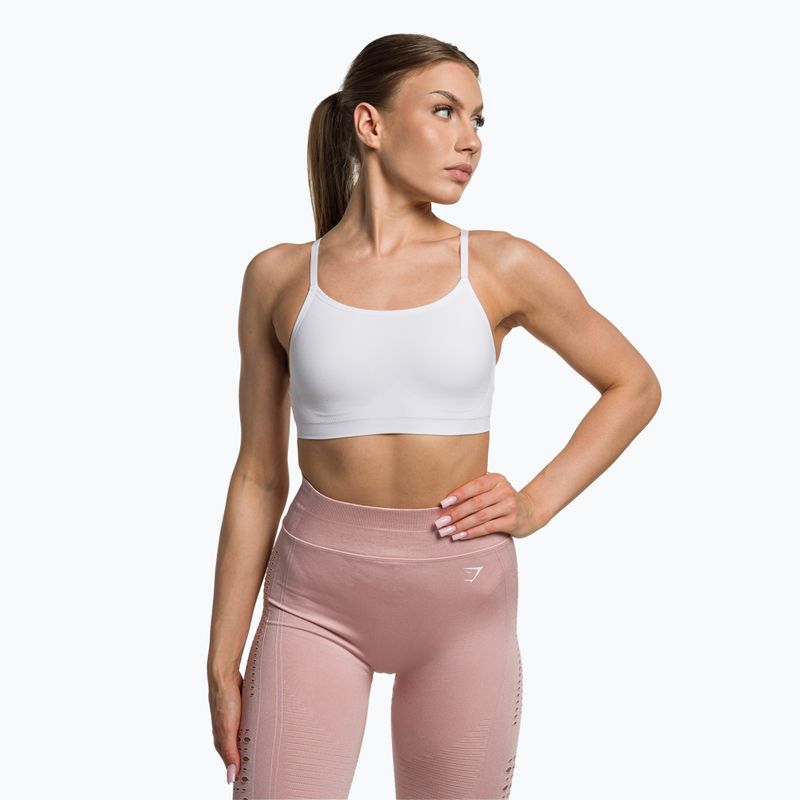 Biustonosz treningowy Gymshark Seamless Bralette High Neck white