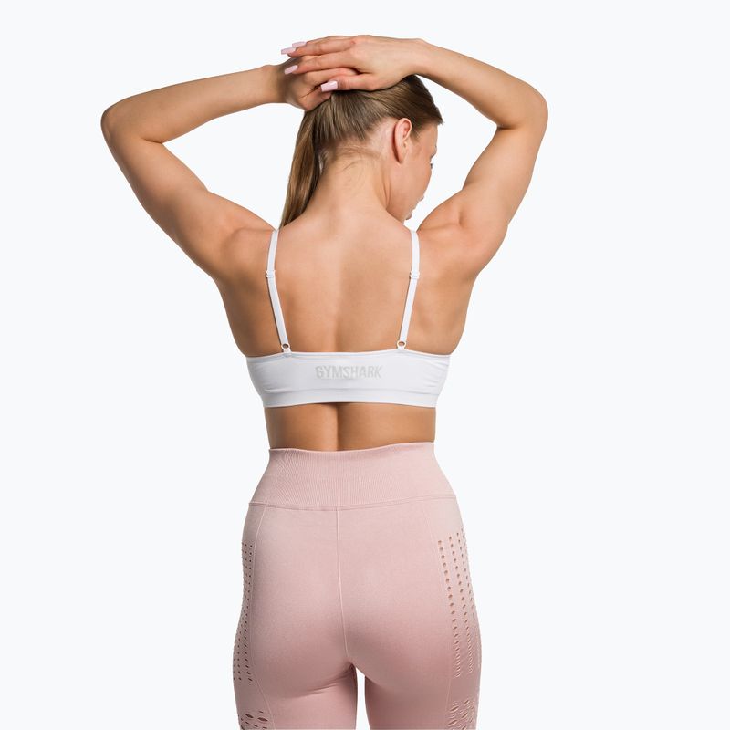 Biustonosz treningowy Gymshark Seamless Bralette High Neck white 3
