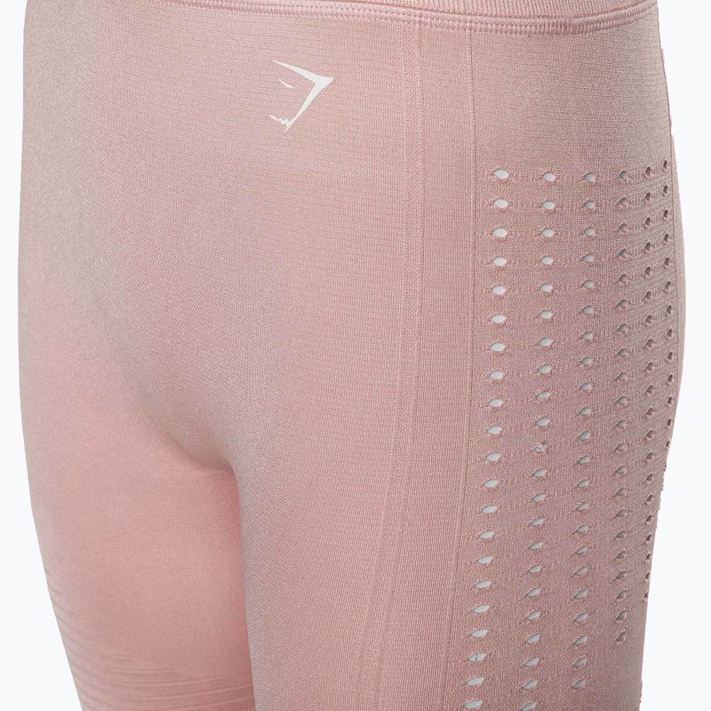 Legginsy treningowe damskie Gymshark Flawless Shine Seamless pink/white 7