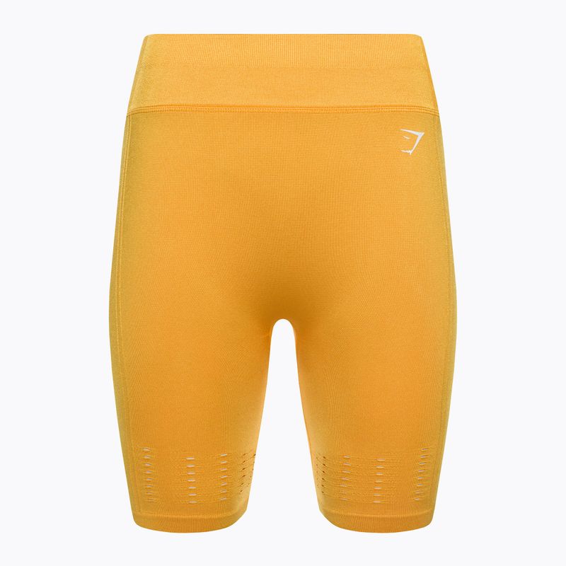 Spodenki treningowe damskie Gymshark Flawless Shine Seamless saffron/yellow 5