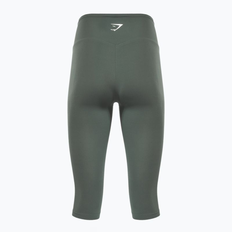 Legginsy treningowe damskie Gymshark Training Cropped obsidian / green 2