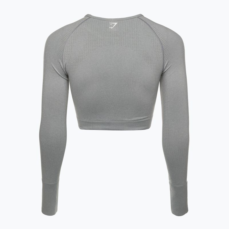 Top treningowy longsleeve damski Gymshark Vital Seamless Crop Top light grey 6