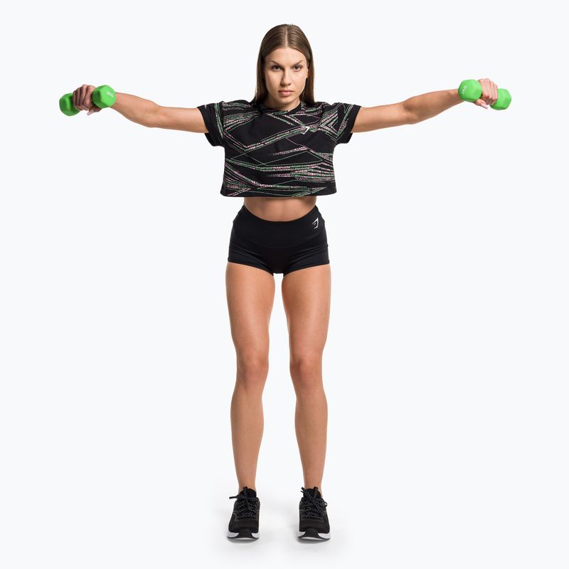 Top treningowy damski Gymshark Zone Graphic Crop black/lime 2