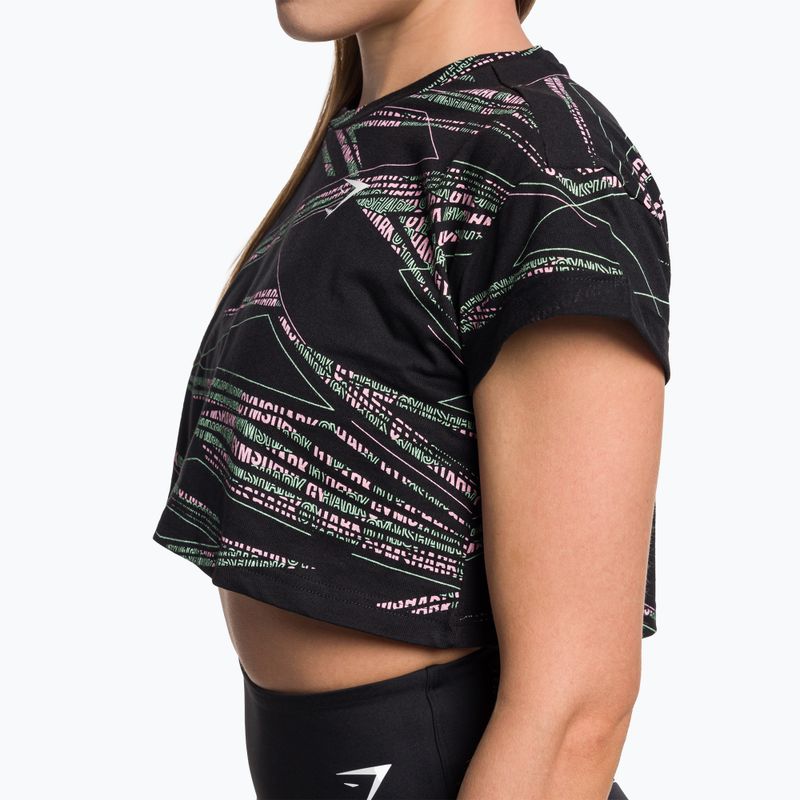 Top treningowy damski Gymshark Zone Graphic Crop black/lime 4