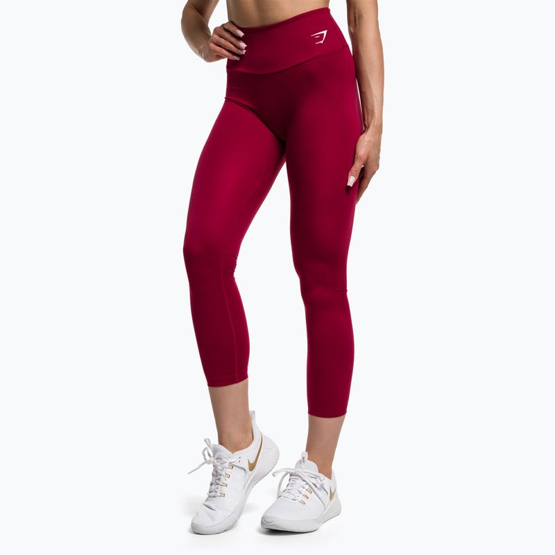 Legginsy treningowe damskie Gymshark Training Full Lenght burgundy/white