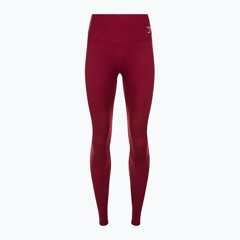 Legginsy treningowe damskie Gymshark Training Full Lenght burgundy/white 5