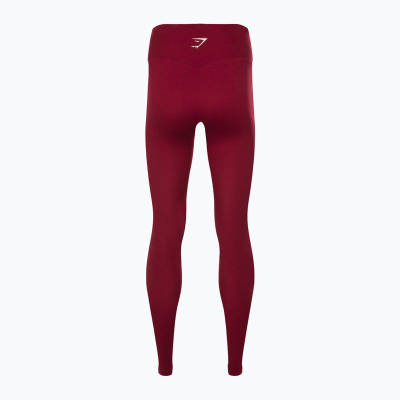 Legginsy treningowe damskie Gymshark Training Full Lenght burgundy/white 6