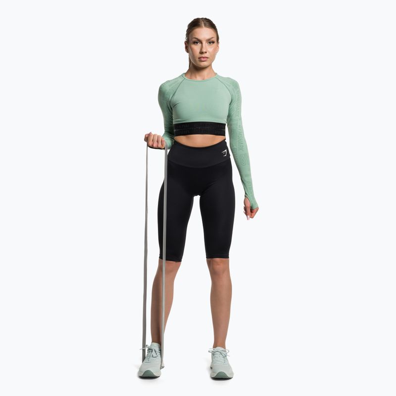 Legginsy treningowe damskie Gymshark Training Cropped black/white 2