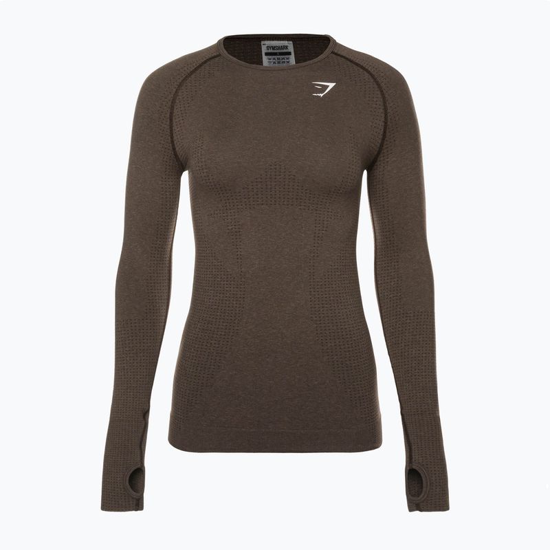 Longsleeve treningowy damski Gymshark Vital Seamless Top brown/white 6