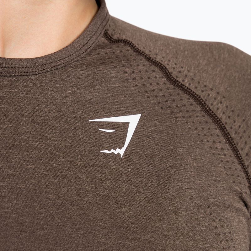 Longsleeve treningowy damski Gymshark Vital Seamless Top brown/white 5