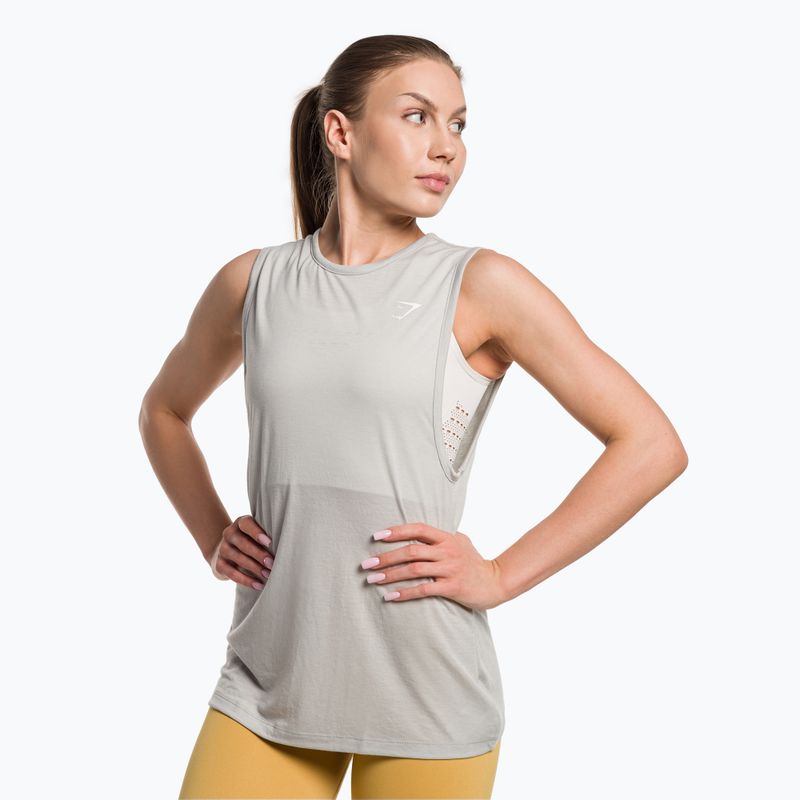 Tank top treningowy damski Gymshark Training Drop Arm Tank light grey