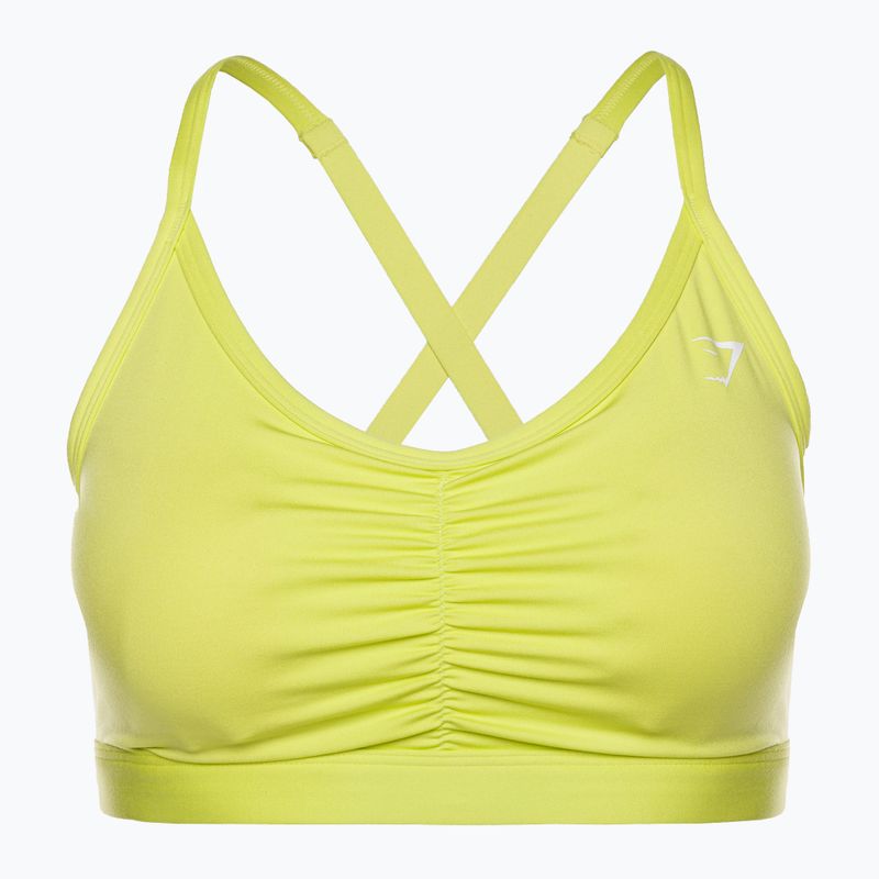 Biustonosz treningowy Gymshark Ruched Training Sports glitch yellow 5