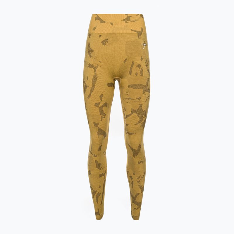 Legginsy treningowe damskie Gymshark Adapt Camo Savanna Seamless yellow/white 5