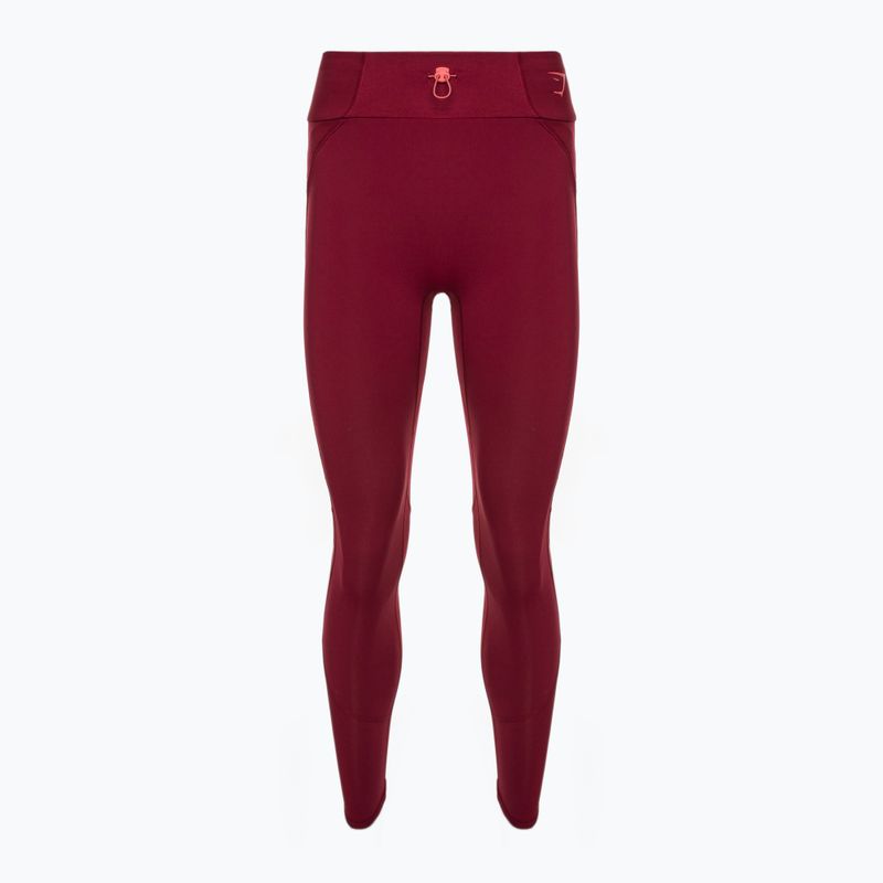 Legginsy treningowe damskie Gymshark Pulse burgundy red 6