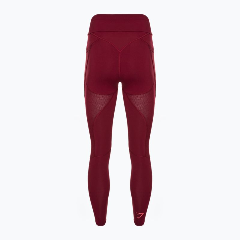 Legginsy treningowe damskie Gymshark Pulse burgundy red 7