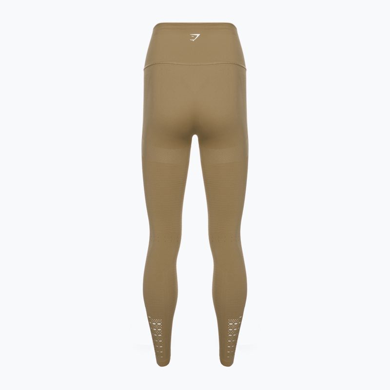 Legginsy treningowe damskie Gymshark Energy Seamless biscotti brown/white 6