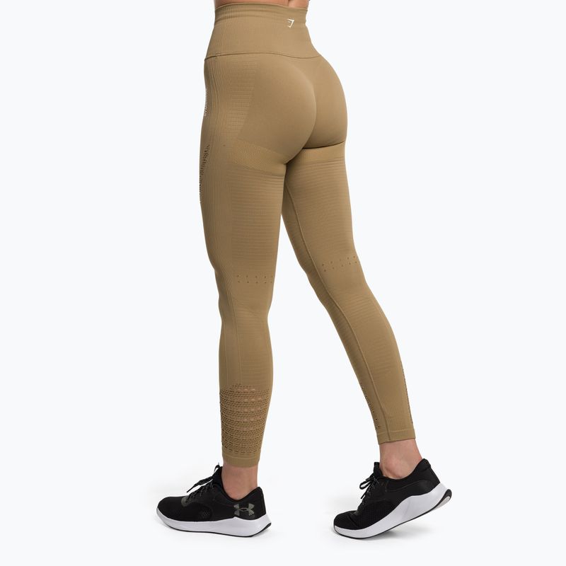 Legginsy treningowe damskie Gymshark Energy Seamless biscotti brown/white 3