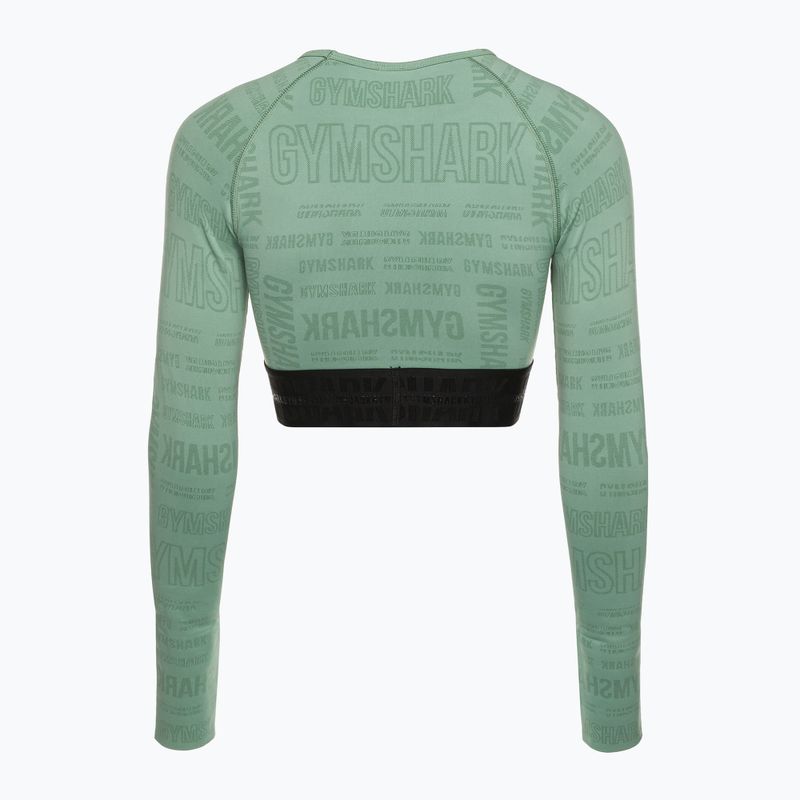 Top treningowy longsleeve damski Gymshark Vision Crop Top green/black 6