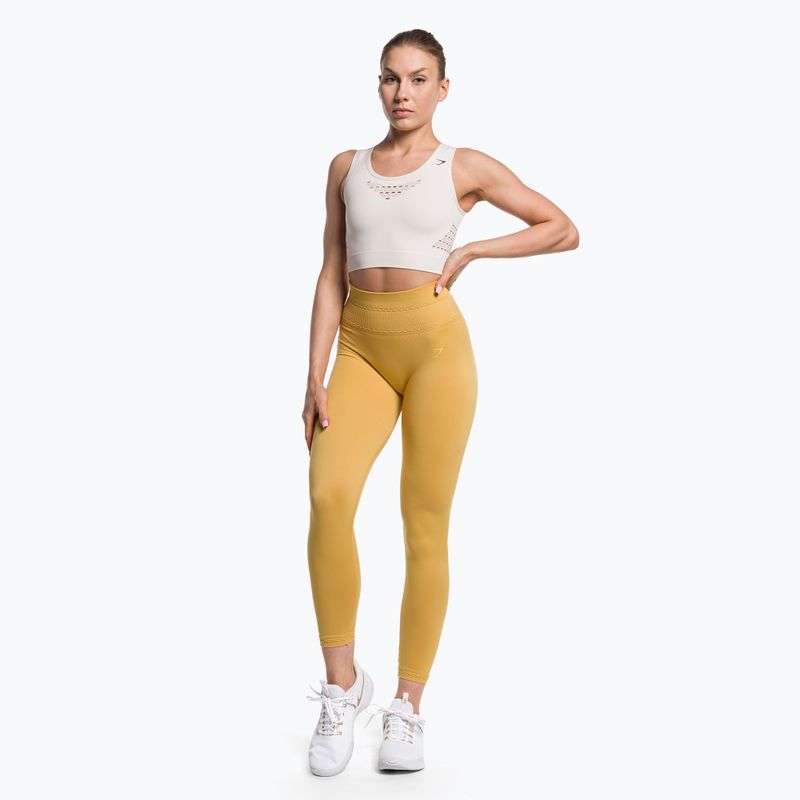 Legginsy treningowe damskie Gymshark Studio indian yellow 2