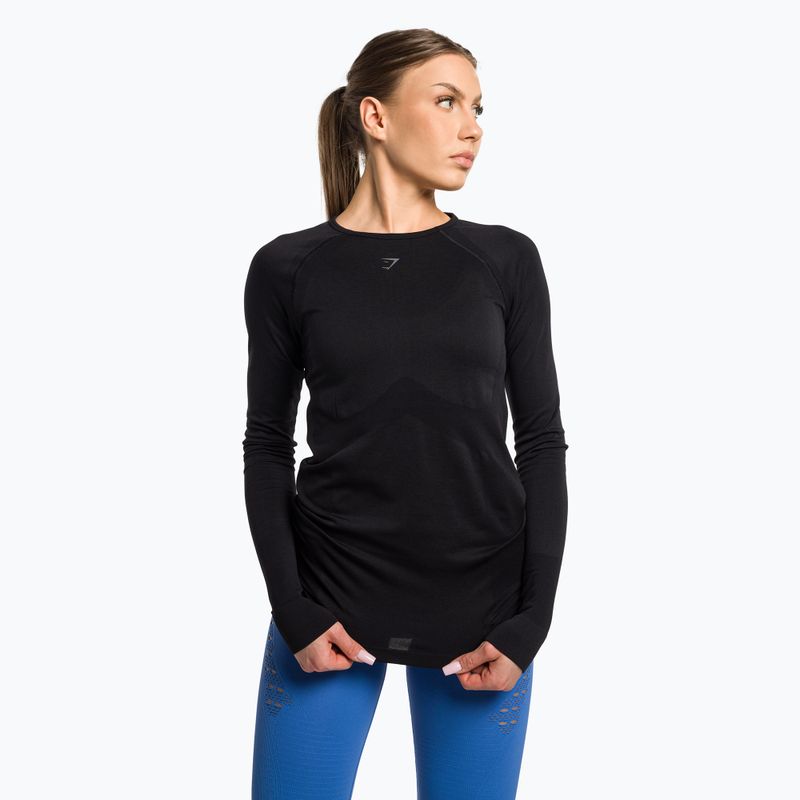 Longsleeve treningowy damski Gymshark Flex Top black