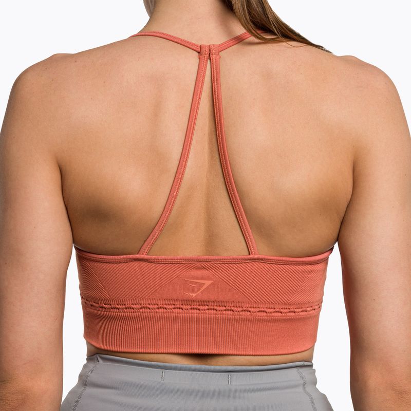 Biustonosz treningowy Gymshark Studio Sports earth orange 4