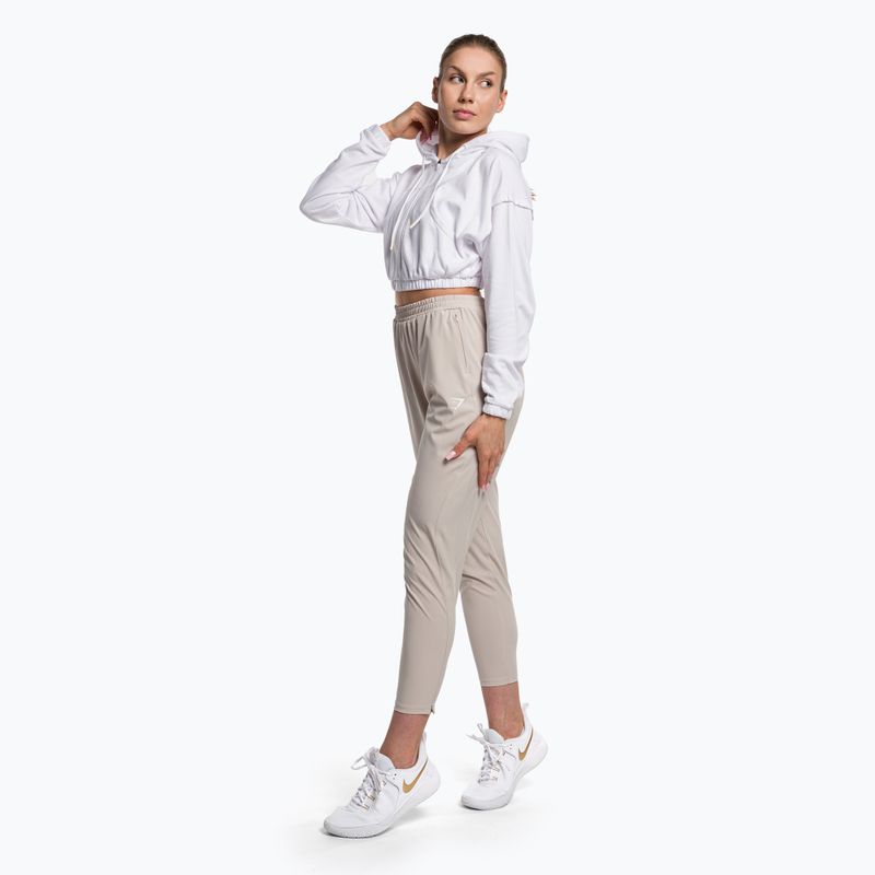 Bluza treningowa damska Gymshark KK Twins Zip Up Crop white 2