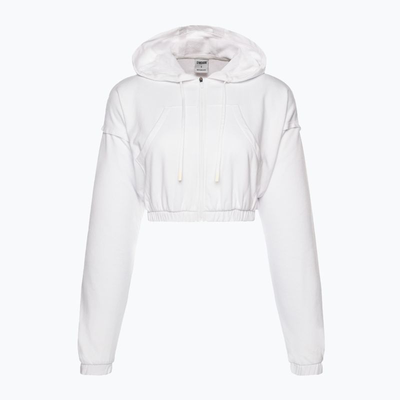 Bluza treningowa damska Gymshark KK Twins Zip Up Crop white 5