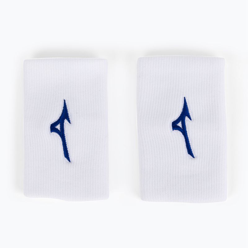 Frotki na nadgarstek Mizuno Wristband Long 2 szt. white/blue 2