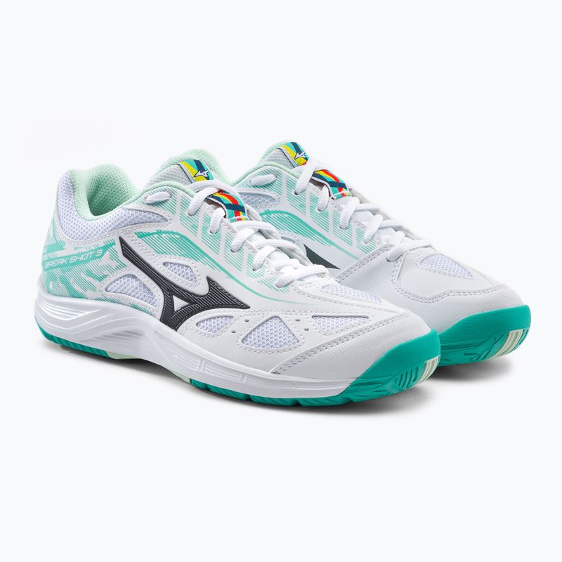 Buty do tenisa damskie Mizuno Break Shot 3 AC biało-zielone 61GA212623 5