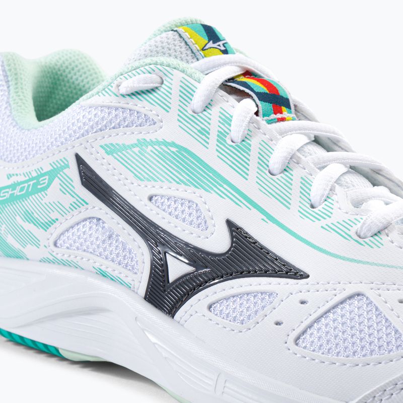 Buty do tenisa damskie Mizuno Break Shot 3 AC biało-zielone 61GA212623 8