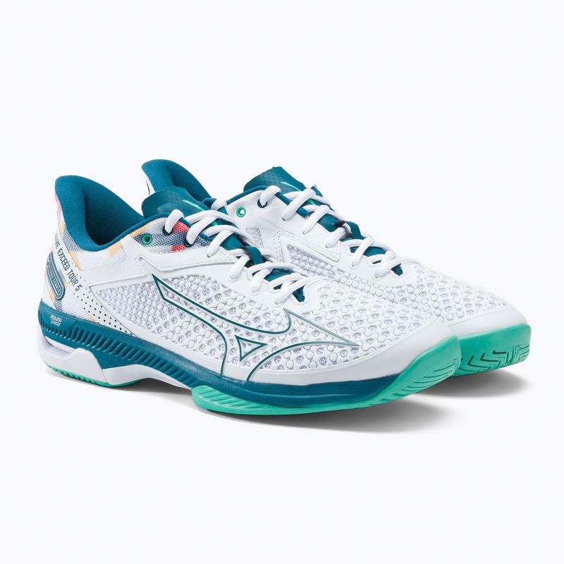 Buty do tenisa męskie Mizuno Wave Exceed Tour 5 AC white/ moroccanb/turquoise 5
