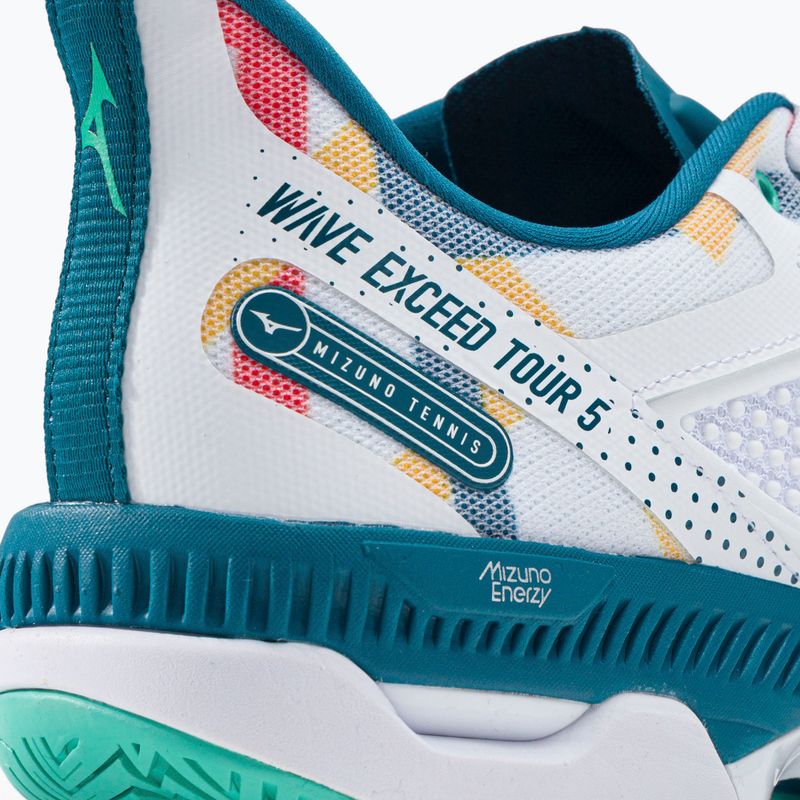Buty do tenisa męskie Mizuno Wave Exceed Tour 5 AC white/ moroccanb/turquoise 8