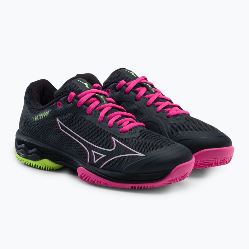 Buty do padla damskie Mizuno Wave Exceed Light Padel ebony/pink glo/neo lime 5