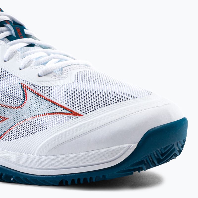 Buty do tenisa męskie Mizuno Wave Exceed Light CC white/cherry tomato/moroccan blue 8