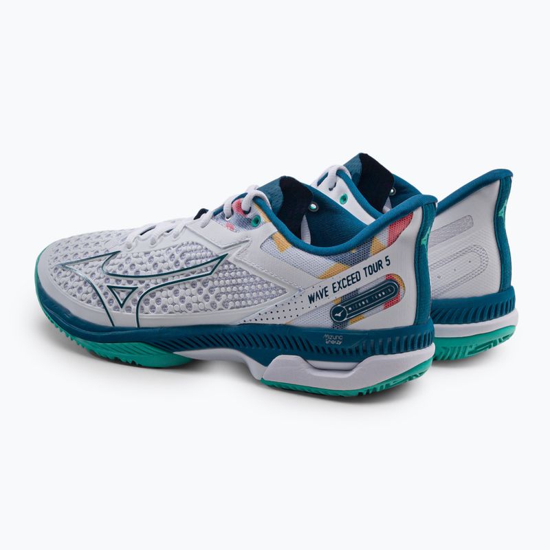 Buty do tenisa męskie Mizuno Wave Exceed Tour 5 CC white/moroccan blue/turquoise 3