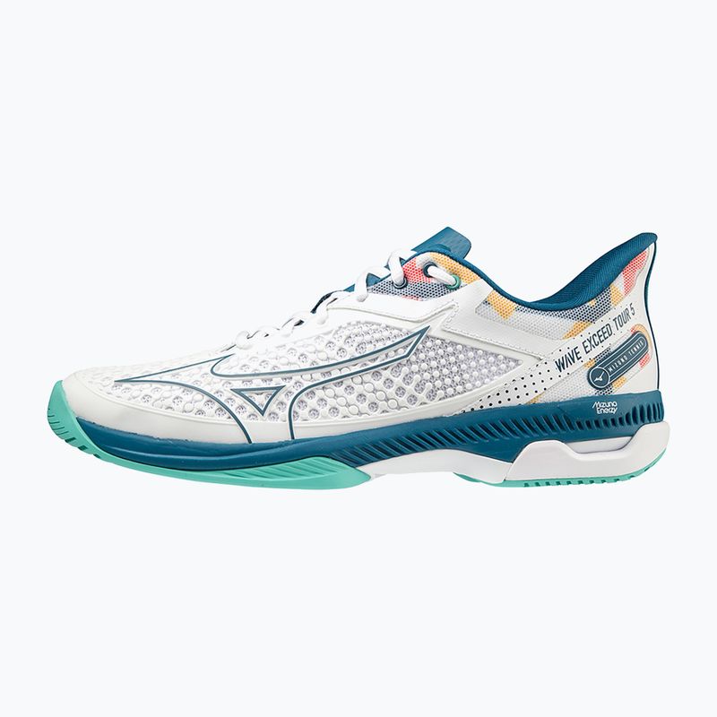 Buty do tenisa męskie Mizuno Wave Exceed Tour 5 CC white/moroccan blue/turquoise 9