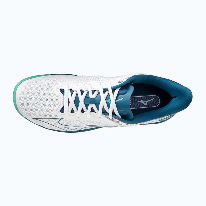 Buty do tenisa męskie Mizuno Wave Exceed Tour 5 CC white/moroccan blue/turquoise 11