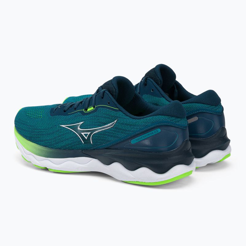 Buty do biegania męskie Mizuno Wave Skyrise 3 algiers blue/ white/ green gecko 4