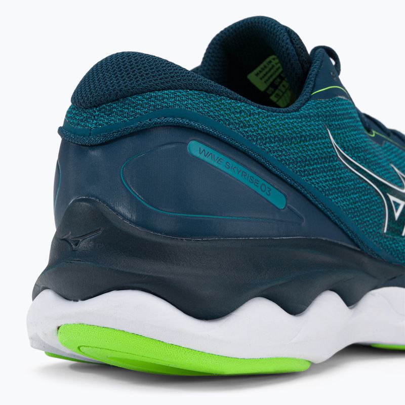 Buty do biegania męskie Mizuno Wave Skyrise 3 algiers blue/ white/ green gecko 9