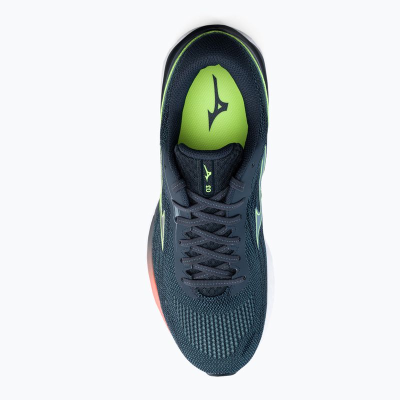 Buty do biegania męskie Mizuno Wave Skyrise 3 smoke blue/ neo lime/ neon flame 7