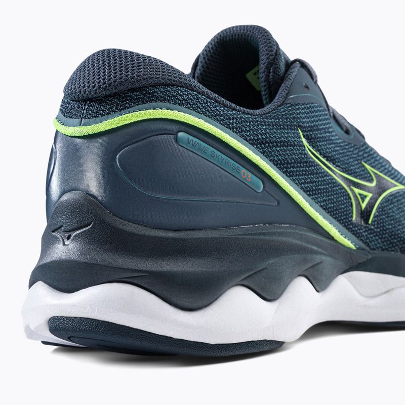 Buty do biegania męskie Mizuno Wave Skyrise 3 smoke blue/ neo lime/ neon flame 9